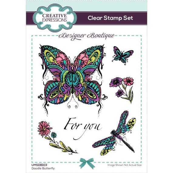 Doodle Butterfly stamp set Creative Expressions Designer Boutique Clear cling