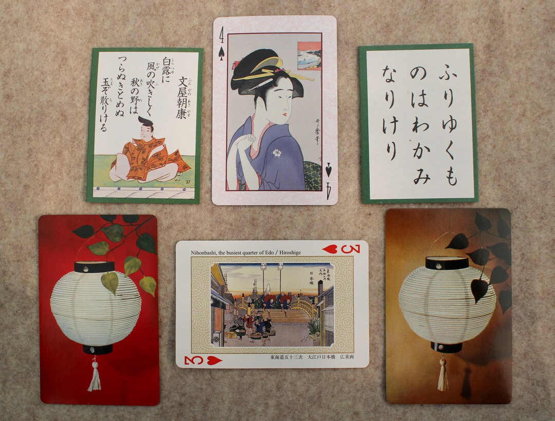 6 Japanese Game Cards for ATC Swap Cards Pictorial Playing Cards Etsy
