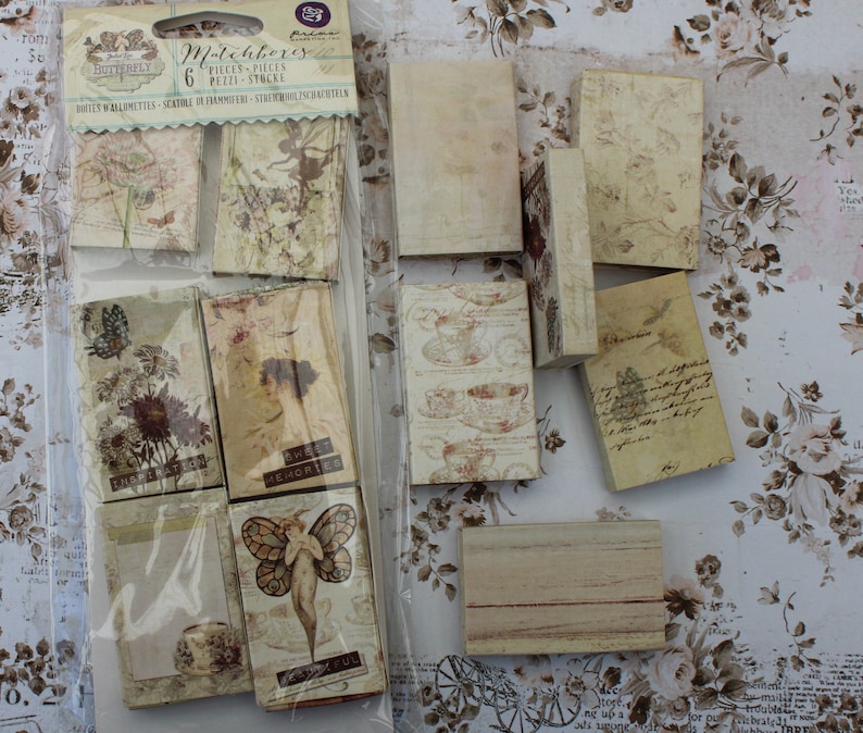 Decorative Matchbox Jodie Lee Butterfly Set of 6 Prima Etsy