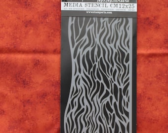 Sea Land Waves texture Stamperia thick stencil 12 x 25 cm ocean