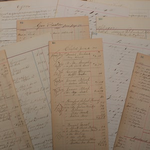 10 pagine di registro calligrafico, album di ritagli scritto a mano originale antico, carta da collage vintage