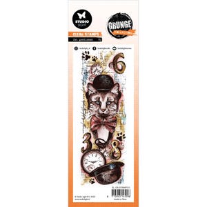 Cat Gentleman clear stamp Studio Light Grunge-collectie