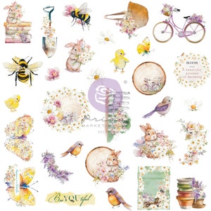 In Full Bloom 60 pieces die cut springtime ephemera 画像 1