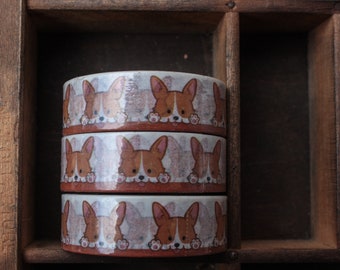 Peek a Boo Corgi Washi Tape One roll Pembroke Welsh Corgi Dog