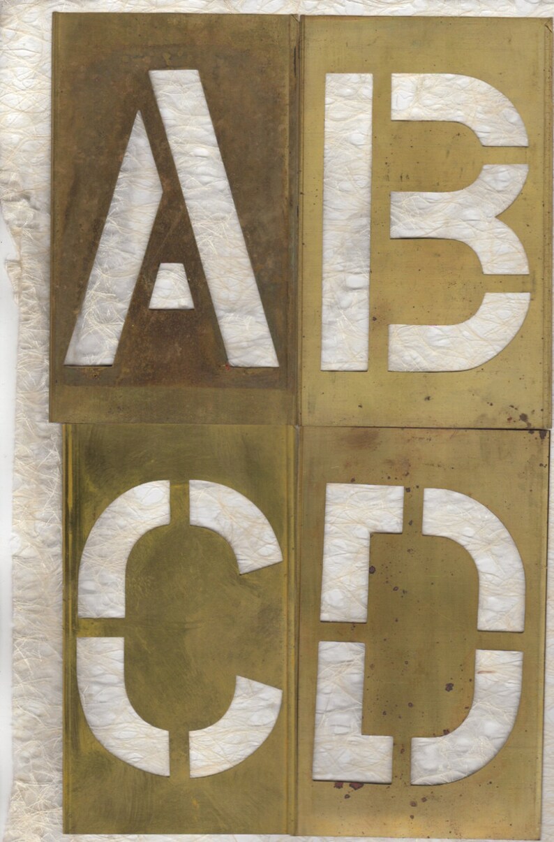 6 Inch Stencil Letter Alphabet Brass Stencil Including Etsy