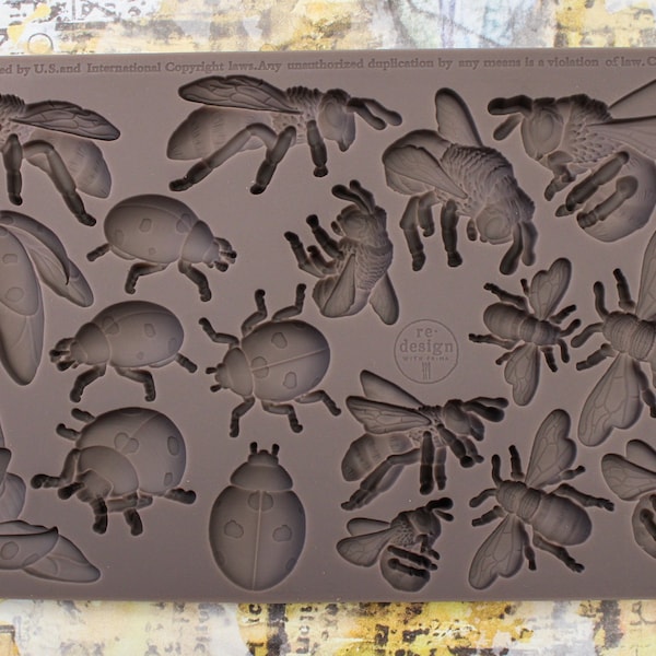 Buzzing Beauties Silicone Mold: Bees, Bugs, Moth Wings - Prima Re-Design