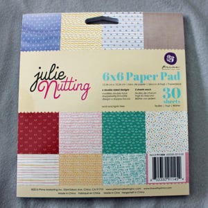 Julie Nutting 6 x 6 karton papierblok 6 ontwerpen 30 dubbelzijdige vellen Prima