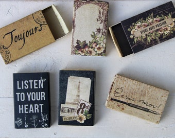 Decorative Matchbox Archivist set of 6 Prima Marketing