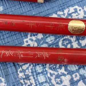 Japanese Calligraphy Brush FUDE Vintage Red Handle SHODO Sumi-E image 3