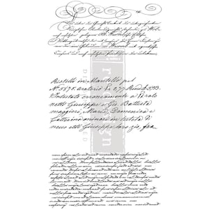 Può includere: Un'immagine in bianco e nero di un documento scritto a mano con testo corsivo. Il testo include le parole "Mistelli in Mantello pet." e "N. 5875. aratorio Pr 0,77. Mendet 3,33."