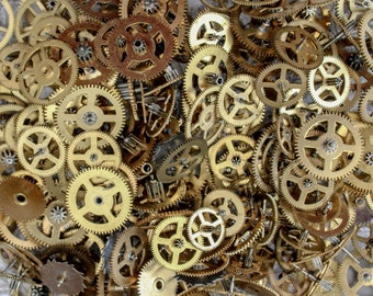 10 Gears Clock Vintage Brass Metal Parts