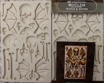 Wings & Bones Mold Prima Moth Finnabair Silicone for resin clay food safe chocolate