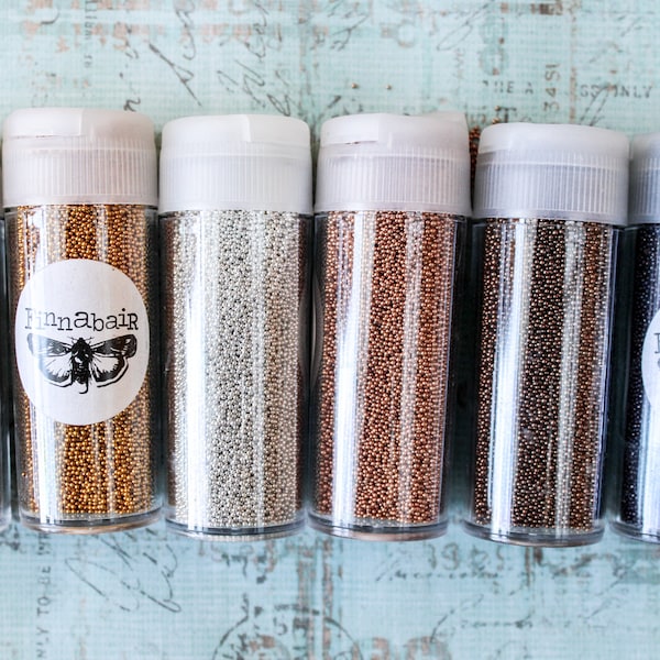 Metallic Micro Beads set of six Finnabair Art Ingredients Prima