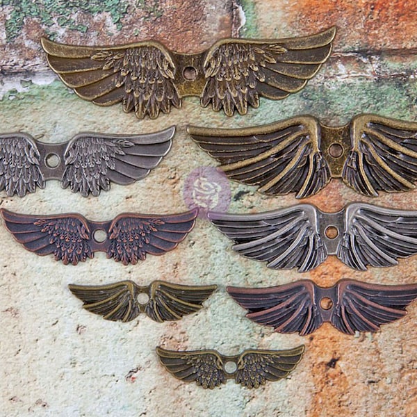 Winged Mechanicals 8 metal wings Finnabair Embellishments Prima