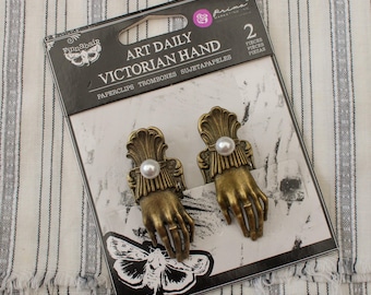 2 Victorian Hands Paper Clips Finnabair Art Daily Prima Marketing Journal