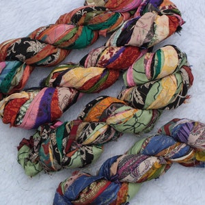 Sari Silk Ribbon Strips/ Raw Edge Saree Lots/ Dreamcatcher/tassels