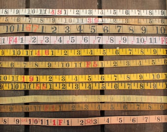 Cloth Tape Measurer: Yellow or White Fabric, Rusty Detail - 1 Yard or more
