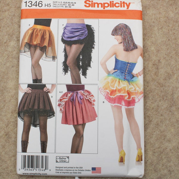 Pattern Skirt Bustle Costume Simplicity 1346 H5 size 6-14 Unused Complete Steampunk