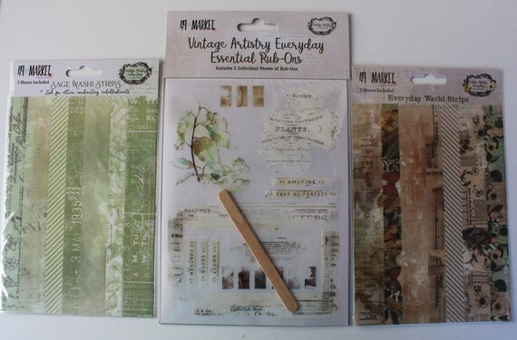 49 and Market 2-Pack Vintage Artistry Natural Strips Washi Tape - TH Decor