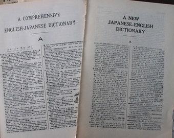 Japanese English Translation Dictionary Book 30 pages