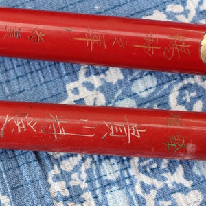 Japanese Calligraphy Brush FUDE Vintage Red Handle SHODO Sumi-E image 2