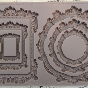 Astrid Frames Molds Round Rectangular Ornate Prima Decor Silicone for resin clay food safe chocolate