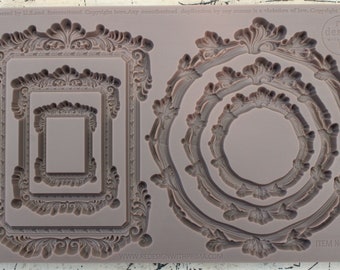 Astrid Frames Molds Round Rectangular Ornate Prima Decor Silicone for resin clay food safe chocolate