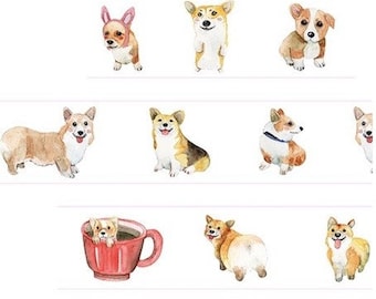 Corgis Washi Tape eine Rolle Pembroke Welsh Corgis Hund 30mm x 5m