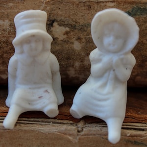 1 inch Antique porcelain dolls Sitting Pretty German