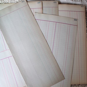 10 leere Vintage Ledger Papier Original Seiten Antikes Collagen Papier Ephemera