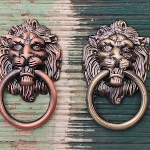 Lion Head Drawer Pull Backplate