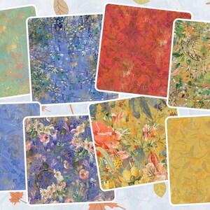 K&ouml;nnte beinhalten: Ein Set mit 10 digitalen Papierhintergr&uuml;nden mit verschiedenen floralen und abstrakten Mustern in Blaut&ouml;nen, Gr&uuml;n, Gelb und Rot. Die Papiere eignen sich perfekt f&uuml;r Scrapbooking, Kartenherstellung und andere Bastelprojekte.