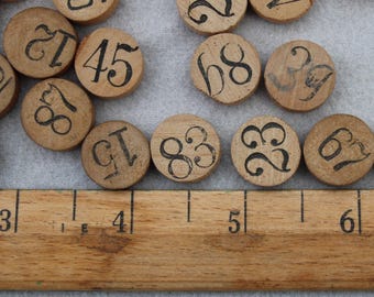 5 LOTTO FRENCH marker disc pieces wood game pieces