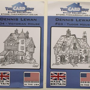 The Card Hut 2 clear stamps van 6 x 4 inch door Dennis Lewan Tudor en Victorian Houses Sands