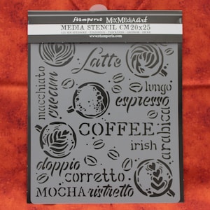 Coffee and Chocolate Cappuccino Stamperia thick stencil 20X25 cm