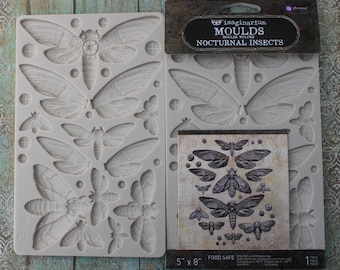 Nocturnal Insects Molds re-design Prima Moth Wings Silicone for resin clay food safe chocolate