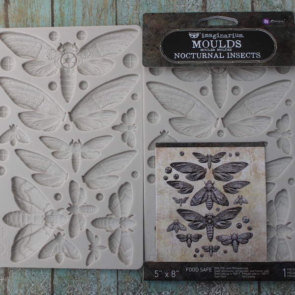 Nocturnal Insects Molds re-design Prima Moth Wings Silicone for resin clay food safe chocolate