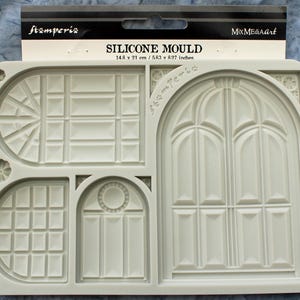 Può includere: Stampo in silicone per l'artigianato con quattro diversi design di finestre e porte ad arco. Lo stampo misura 14,8 x 21 pollici.