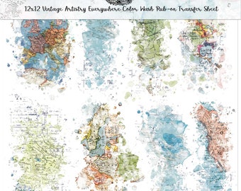 Rub-Ons 49 and Market ART Options Everywhere transfers 12 x 12 sheet Maps