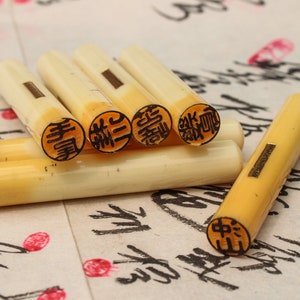 Familie Name Stempel Japanisches Kanji Hanko Inkan Siegel