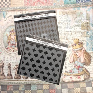 Stencils card & diamonds pattern Stamperia