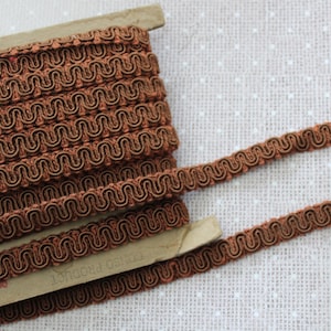 Upholstery Scroll Gimp Trim brown edging vintage sold by two yards