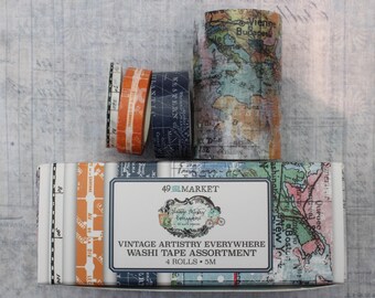 Washi Tape 49 and Market Vintage Artestry Everywhere 4 rolls 5m each
