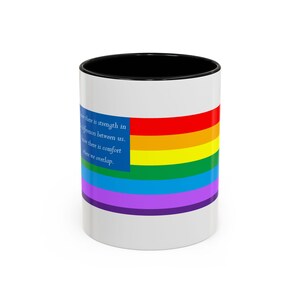 Pride-Inspired Accent Coffee Mug - Celebrate Love and Diversity, LGBTQ+ Gifts, Colorful Kitchen Decor, Empowerment Mug, Rainbow Coffee Cup
