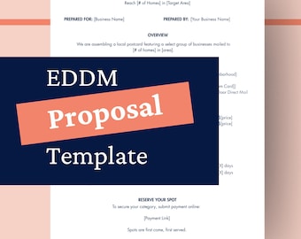 EDDM Proposal Template Canva Editable Direct Mail Marketing Proposal Template Business Postcard Advertising Sales Kit Local Business