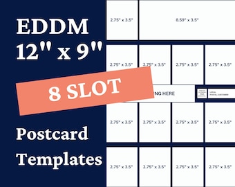 EDDM Postcard Template Canva Design Direct Mail Marketing Campaign Advertising Flyer Layout Business Promotion Card 9x12 Ads 8 Slots