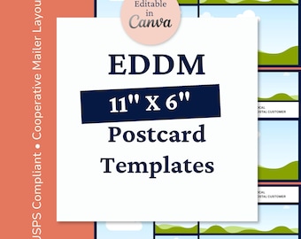 Postcard Template Canva EDDM Mailer Design Business Marketing Kit Small Advertising Example Direct Mail Campaign USPS Compliant Indicia