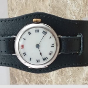 Zegarek na rękę Rolex z okresu I wojny światowej, srebrny, oficerski, z okresu okopów, 1917 r.