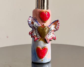 Vintage style butterfly Lighter Case , Clipper lighter Clay Holder ,   gift for Smokers