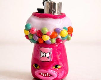 Bubblegum Monster-aanstekerdoosje • Houder voor kleiaansteker • cadeau voor rokers